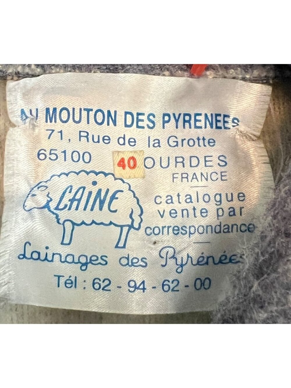 Vintage French Blue Wool Overcoat Cape Cloak Laine 40 8/M - Picture 5 of 11